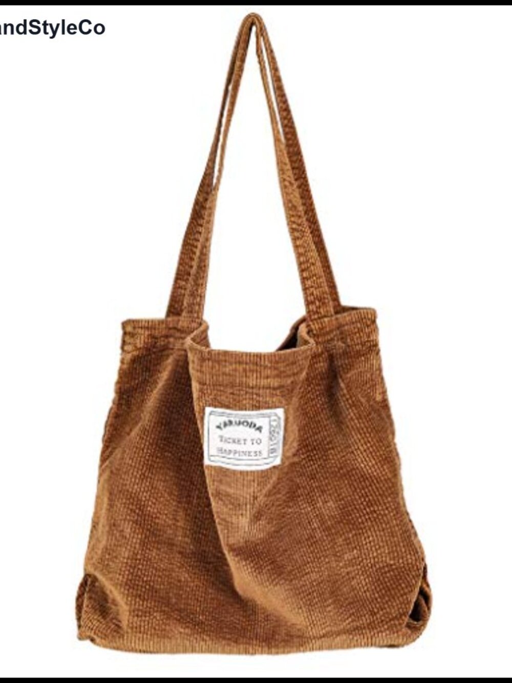 Corduroy Hobo Shoulder Tote Bag Large Capacity Casual Handbag